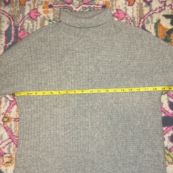 Summersalt The Luxe Cashmere Blend Funnel Neck Mix Stitch Sweater New Grey XS - Picture 8 of 9